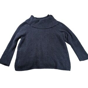 J Jill Pure‎ Jill Sweater Womens 3X Blue Soft & Cozy High Neck Fuzzy Warm Winter